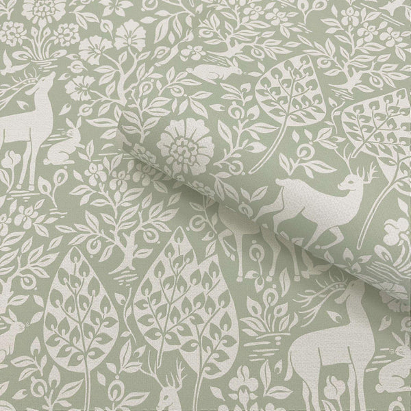 Sample – Deer Woods Wallpaper – Sage