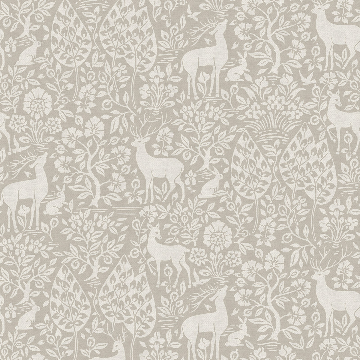 Deer Woods Wallpaper – Taupe