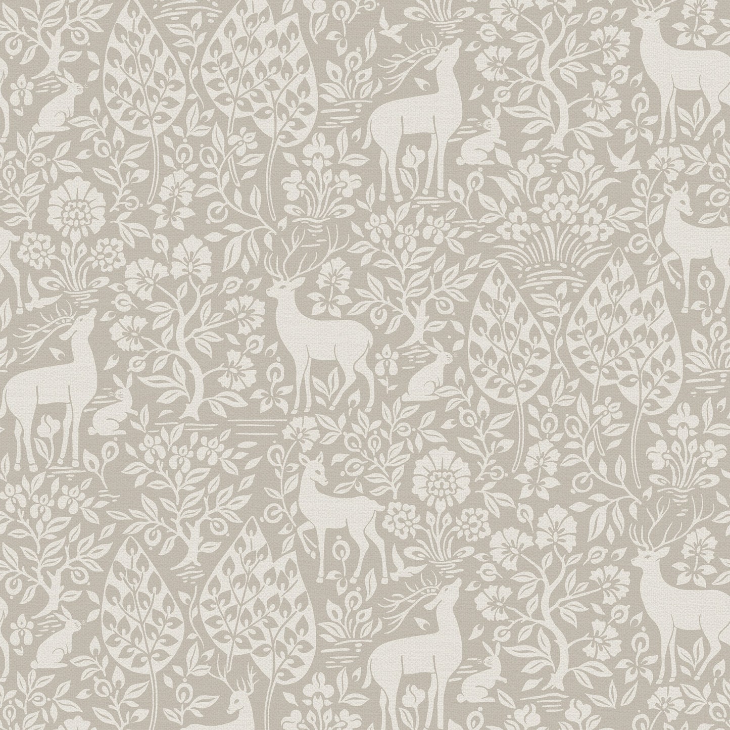 Deer Woods Wallpaper – Taupe