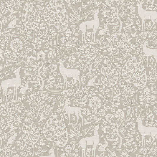 Deer Woods Wallpaper – Taupe