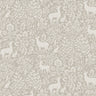Deer Woods – Folk Forest Wallpaper – Taupe