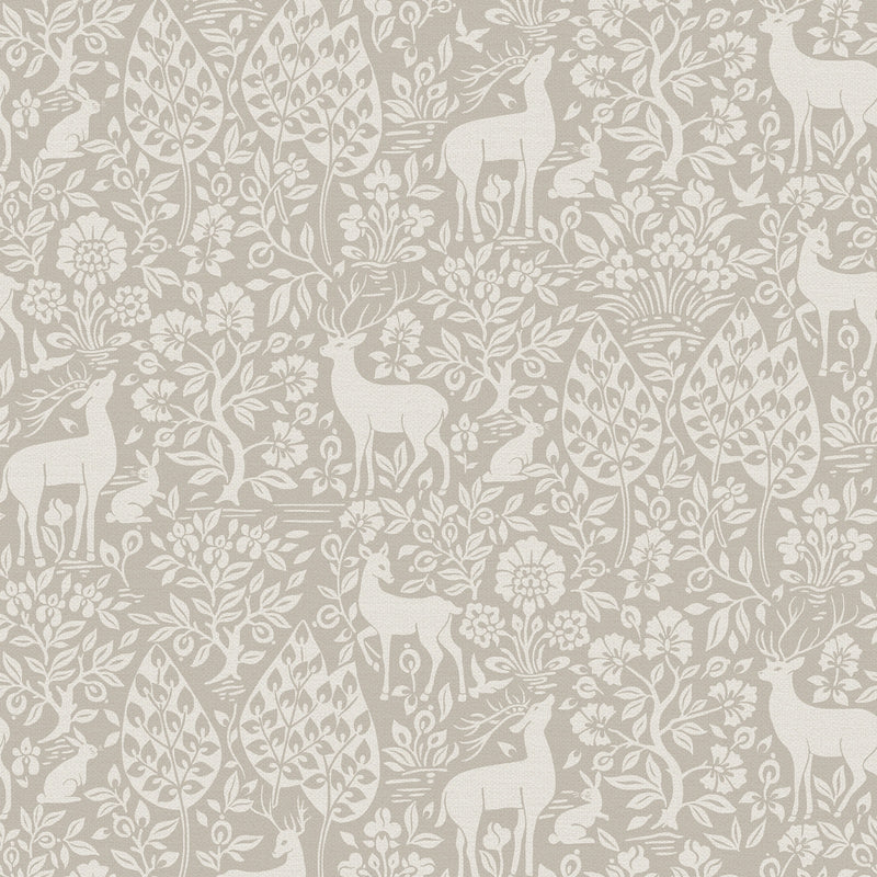 Deer Woods Wallpaper - Taupe