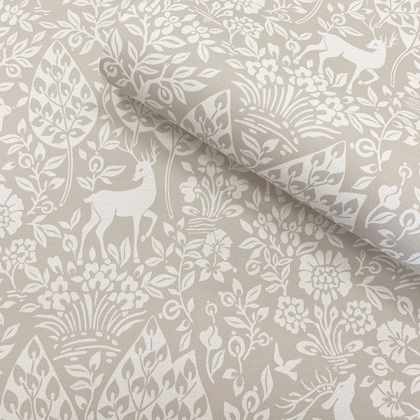 Sample – Deer Woods Wallpaper – Taupe