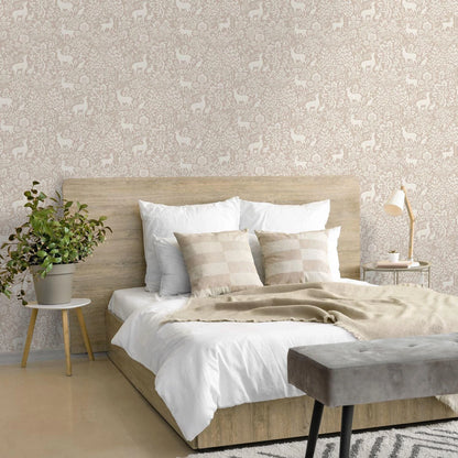 Deer Woods Wallpaper – Pink