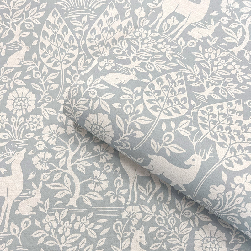 Sample - Deer Woods - Wallpaper - Blue