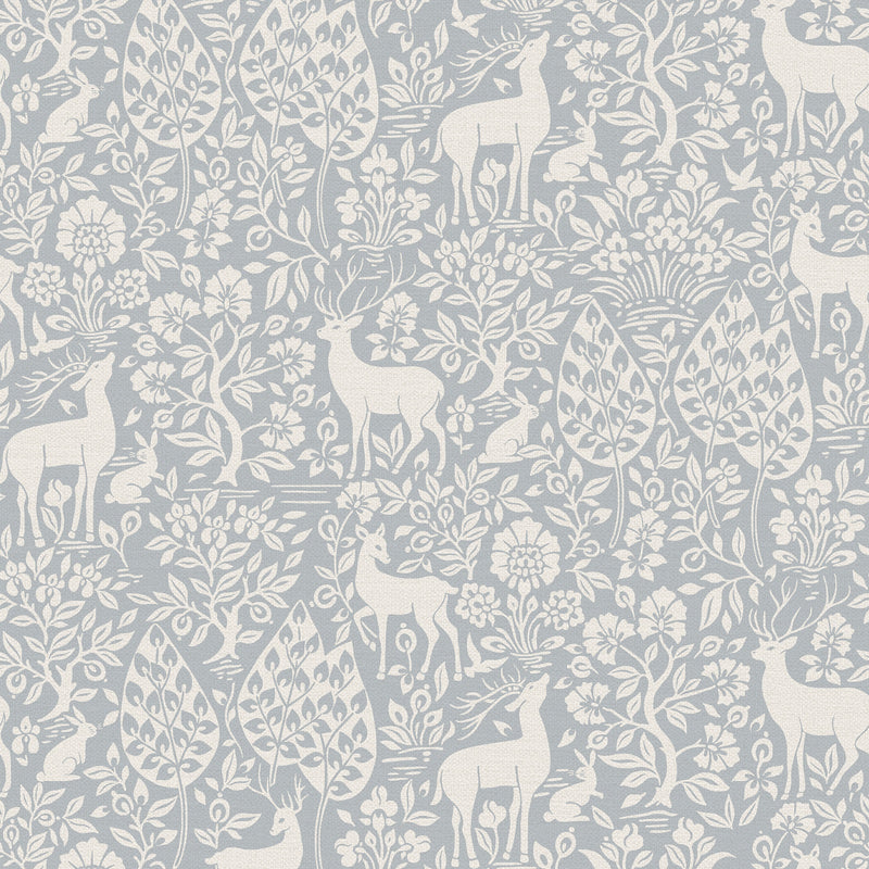 Deer Woods - Wallpaper - Blue