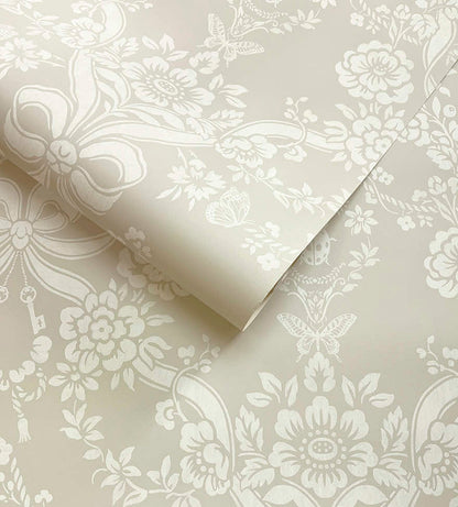 Bow Damask - Wallpaper - Taupe