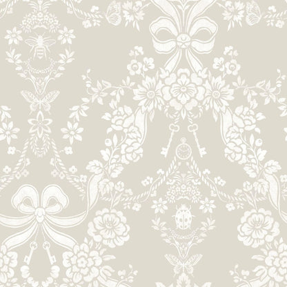 Bow Damask - Wallpaper - Taupe