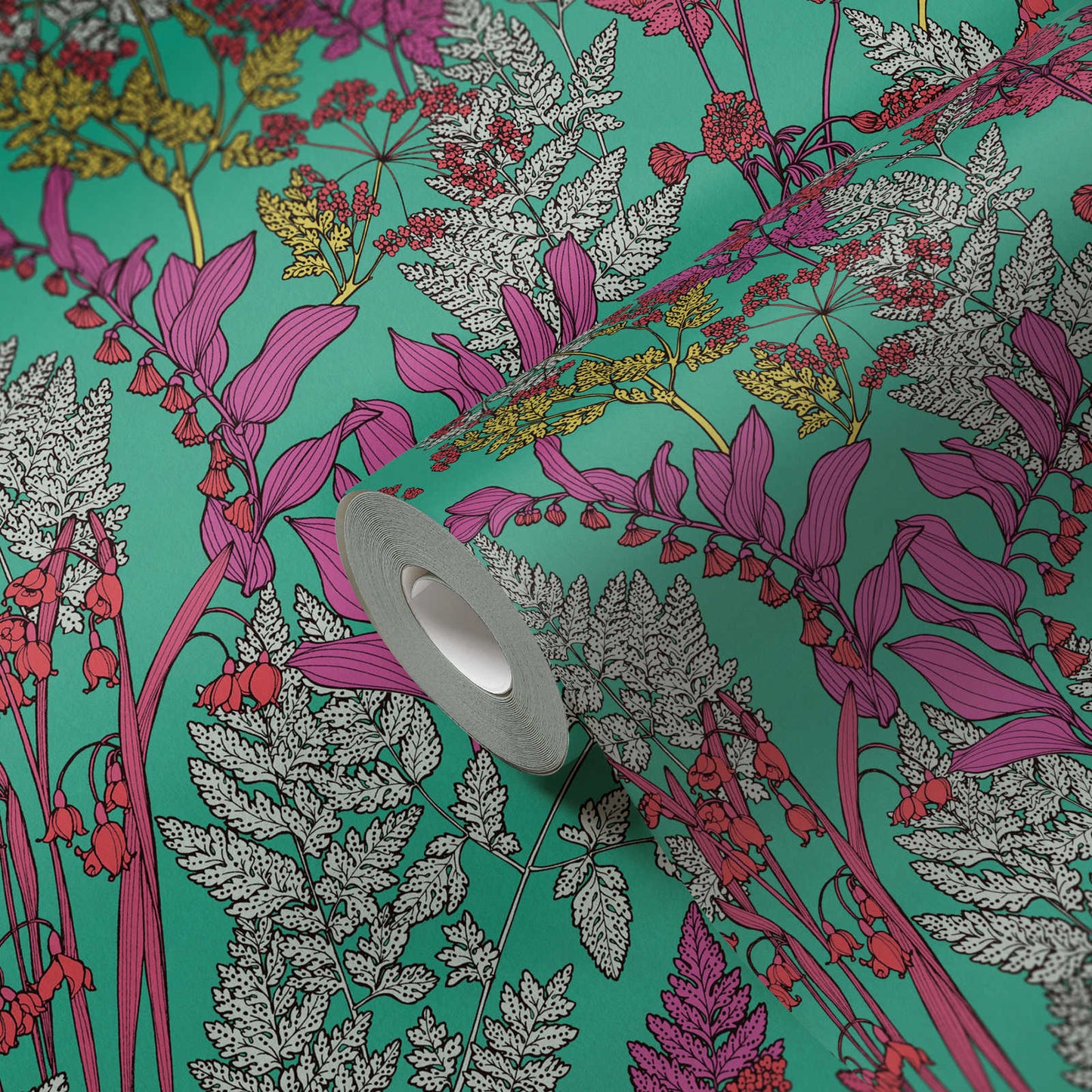 Floral Wallpaper - Teal