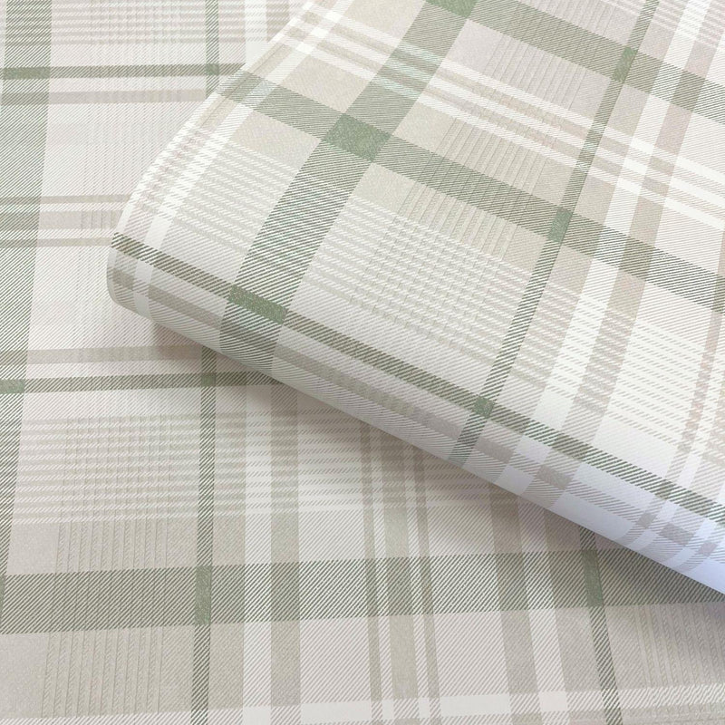 Sample - Kirkham Check - Plaid Wallpaper - Green