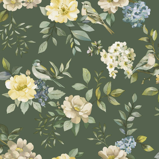 The Bird Garden - Wallpaper - Green