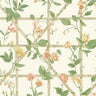 Trailing Floral Trellis Wallpaper - Orange Cream