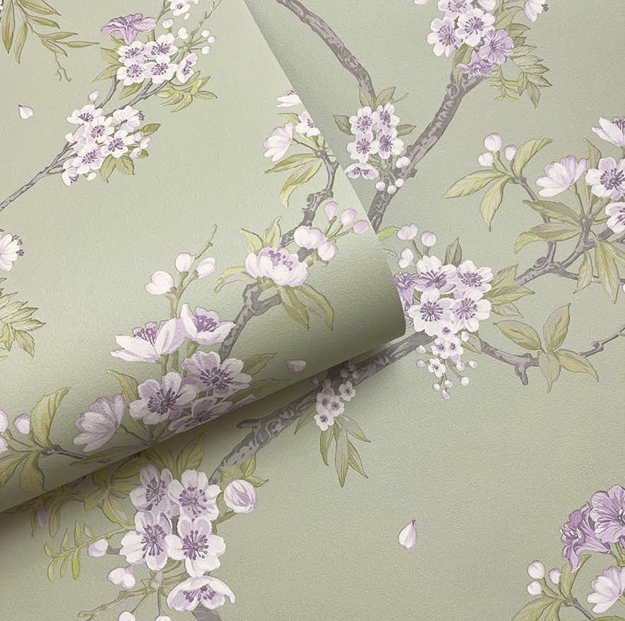 Cherry Blossom - Wallpaper - Sage Heather