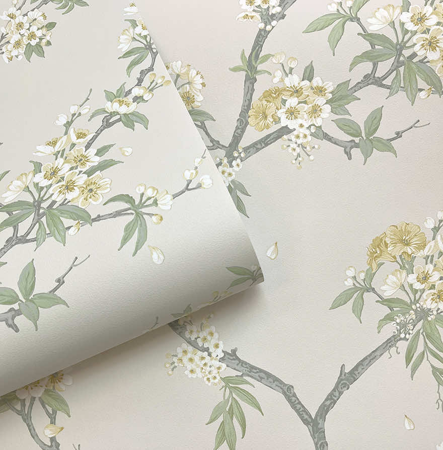 Cherry Blossom - Wallpaper - Yellow Cream