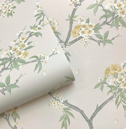 Cherry Blossom - Wallpaper - Yellow Cream