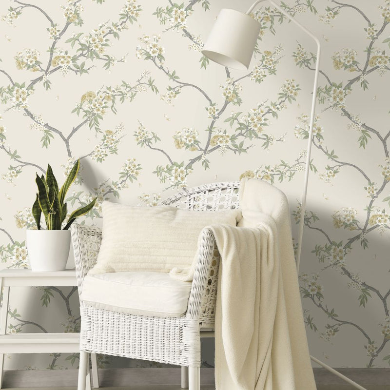 Sample - Cherry Blossom Wallpaper - Yellow Cream