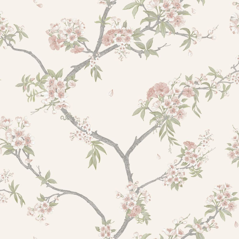 Sample - Cherry Blossom Wallpaper - Pink Cream