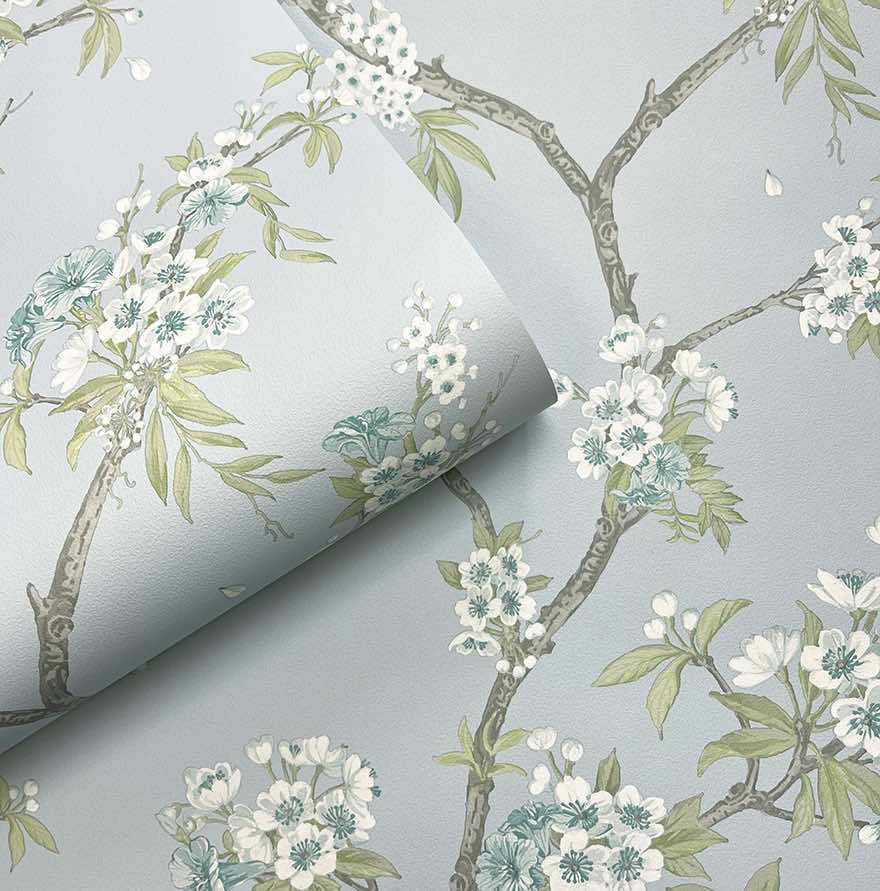 Cherry Blossom Wallpaper - Blue