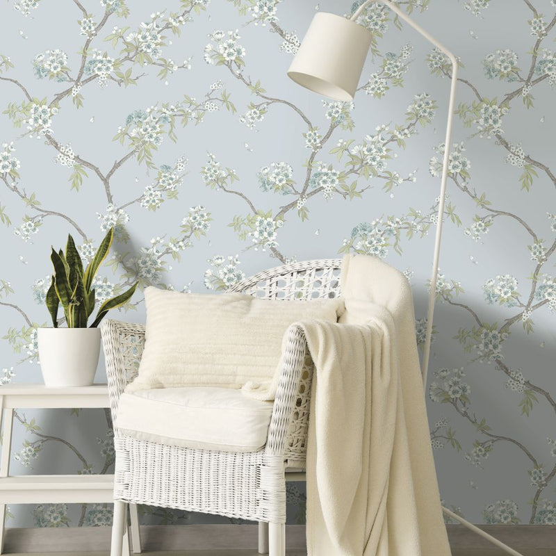 Sample - Cherry Blossom Wallpaper - Blue