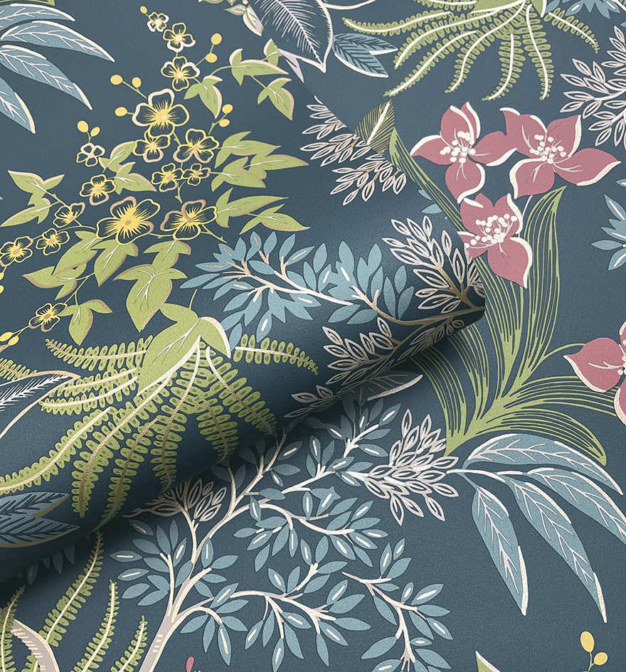 Full Bloom Wallpaper - Teal