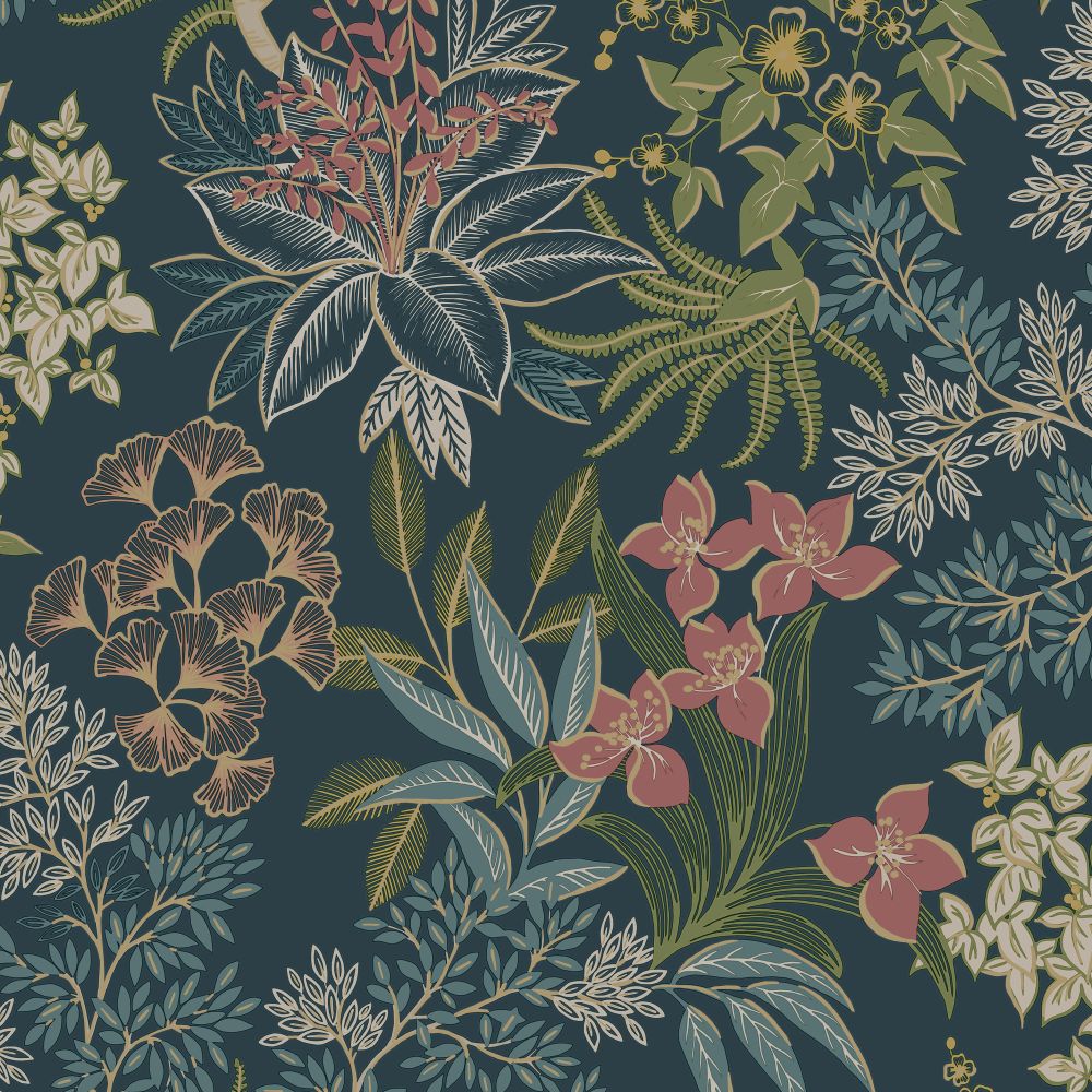 Full Bloom Wallpaper - Teal