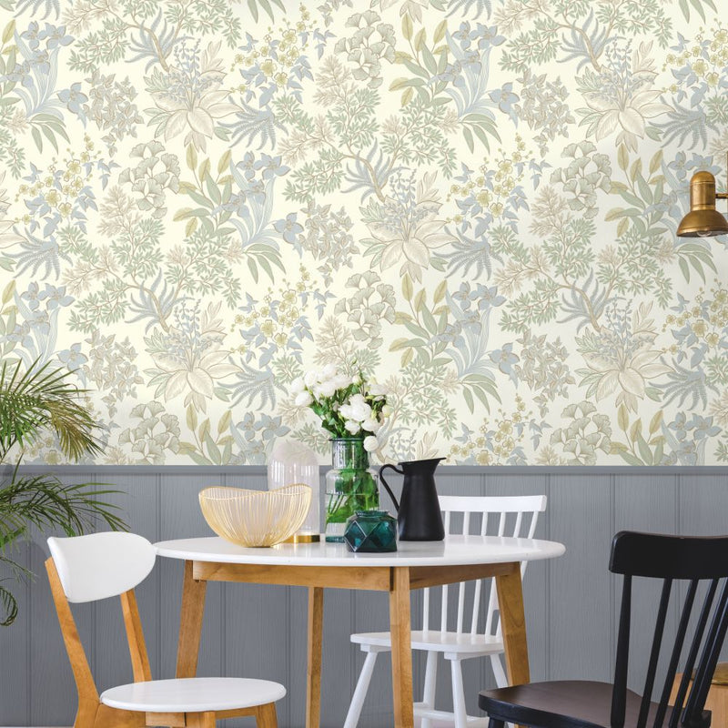 Sample - Full Bloom Wallpaper - Blue Sage