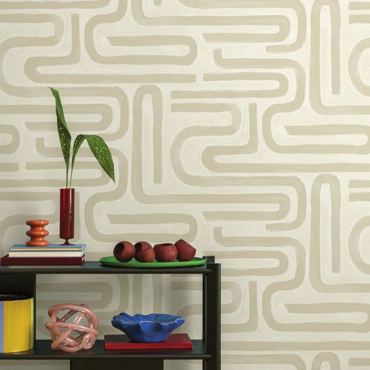 Brushed Geo Wallpaper - Neutral
