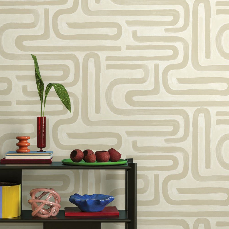 Sample - Brushed Geo Wallpaper - Neutral