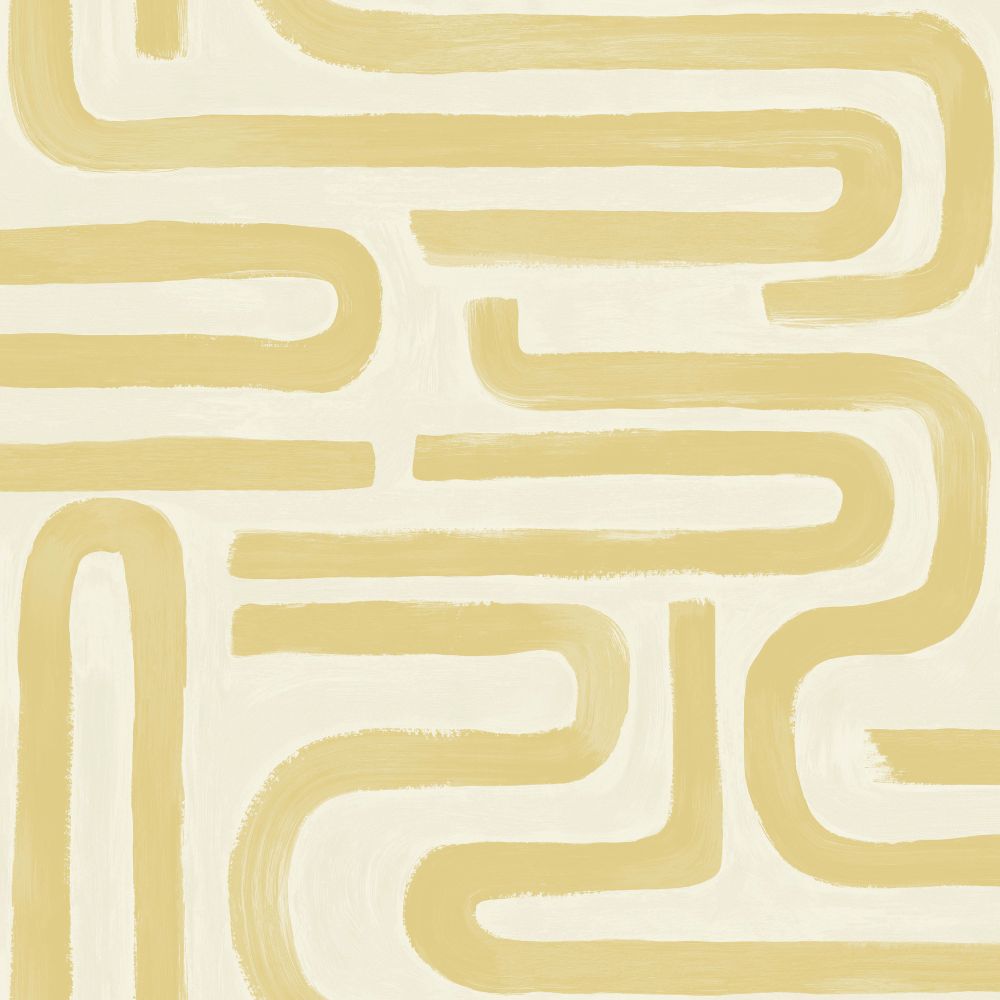Brushed Geo - Wallpaper - Ochre
