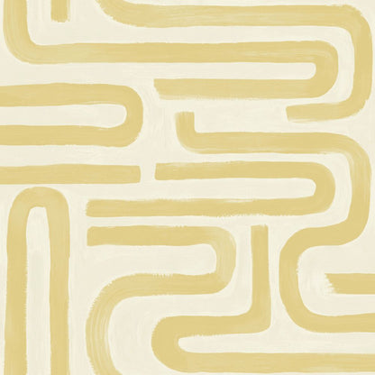 Brushed Geo - Wallpaper - Ochre