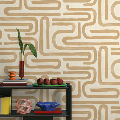 Brushed Geo Wallpaper - Orange