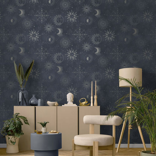 Cosmic - Wallpaper - Navy Silver