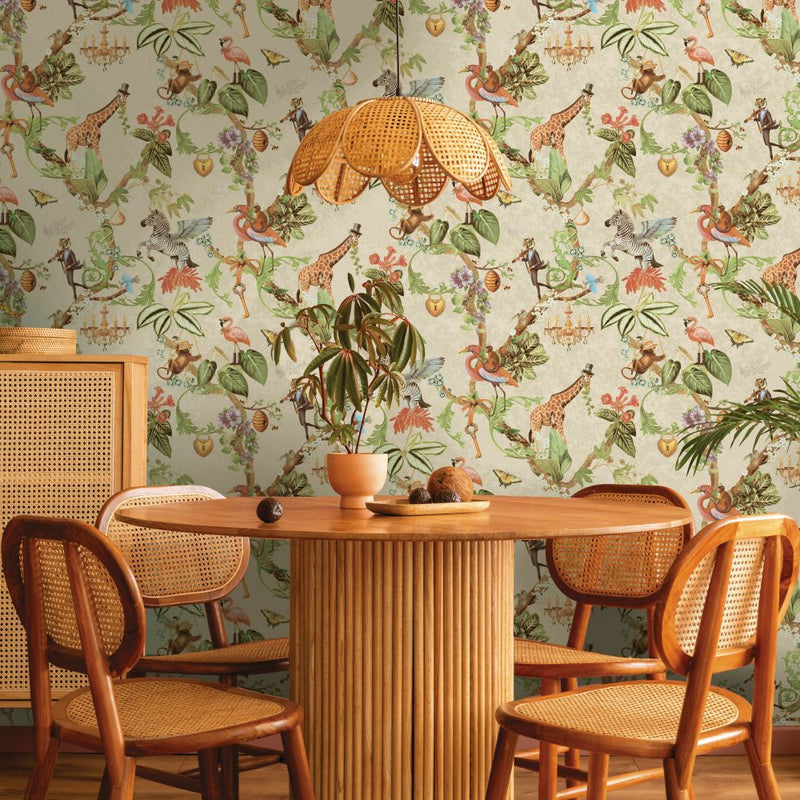 Sample - Safari Symphony Wallpaper - Beige