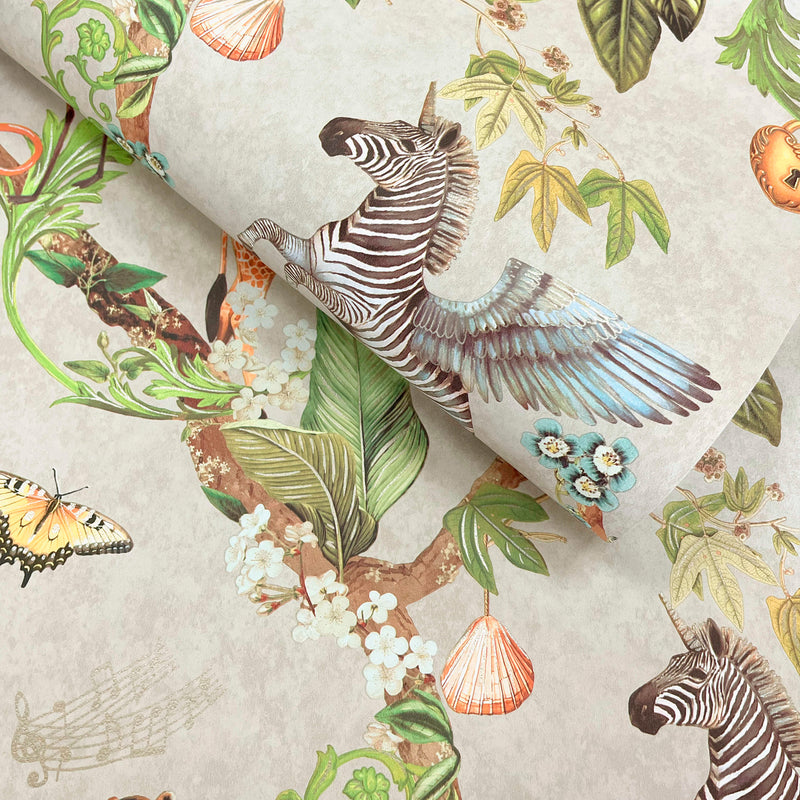 Sample - Safari Symphony Wallpaper - Beige
