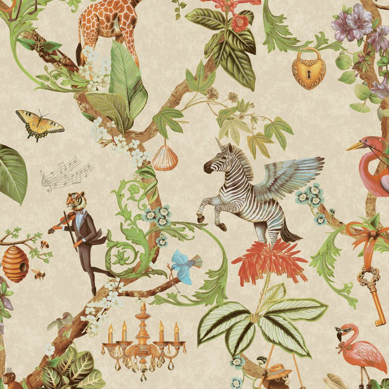 Sample - Safari Symphony Wallpaper - Beige