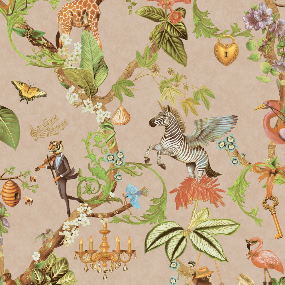 Safari Symphony - Wallpaper - Soft Pink