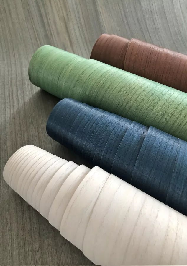 Paulownia - Wood Veneer Wallpaper - Olive Drab