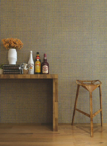 Basket Weave Grass cloth Wallpaper - Buff & Brown