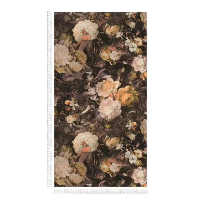 Melody Floral Wallpaper - Sepia/Orange