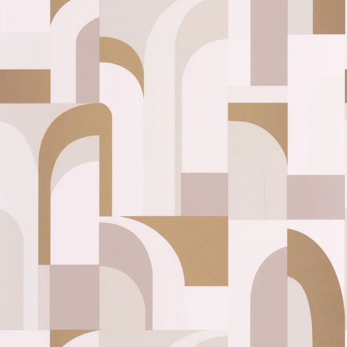 Sample - Labyrinth Doors Wallpaper - Pink Gold