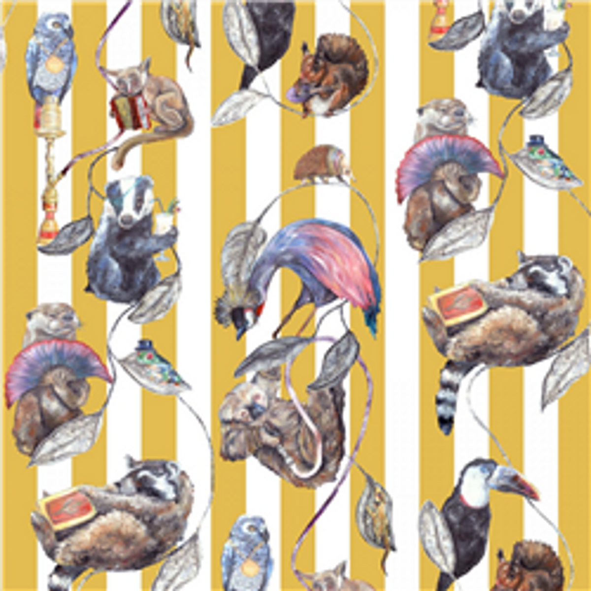 Sample - Hackney Empire Hybrid Mural Wallpaper - House of Hackney - Ochre Stripe