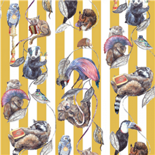 Hackney Empire Hybrid Mural Wallpaper - House of Hackney - Ochre Stripe