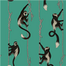 Troop Monkey Hybrid Mural Wallpaper - House of Hackney - Parakeet Green