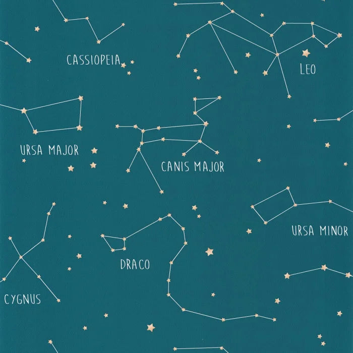 Sample - Our Planet Constellations Wallpaper - Turquoise