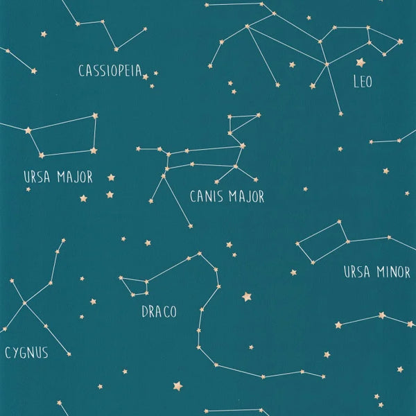 Sample - Our Planet Constellations Wallpaper - Turquoise