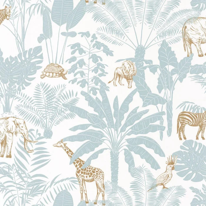 Sample - Our Planet Jungle Trip Wallpaper  - Blue