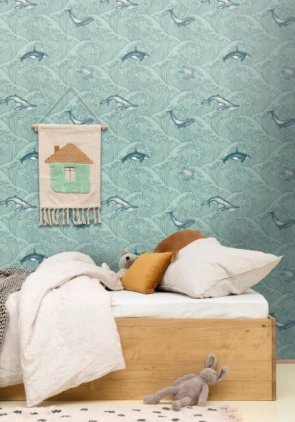 Our Planet Under The Sea Wallpaper - Light Blue
