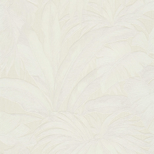 Versace Giungla Palm Leaves Wallpaper - Cream/Silver