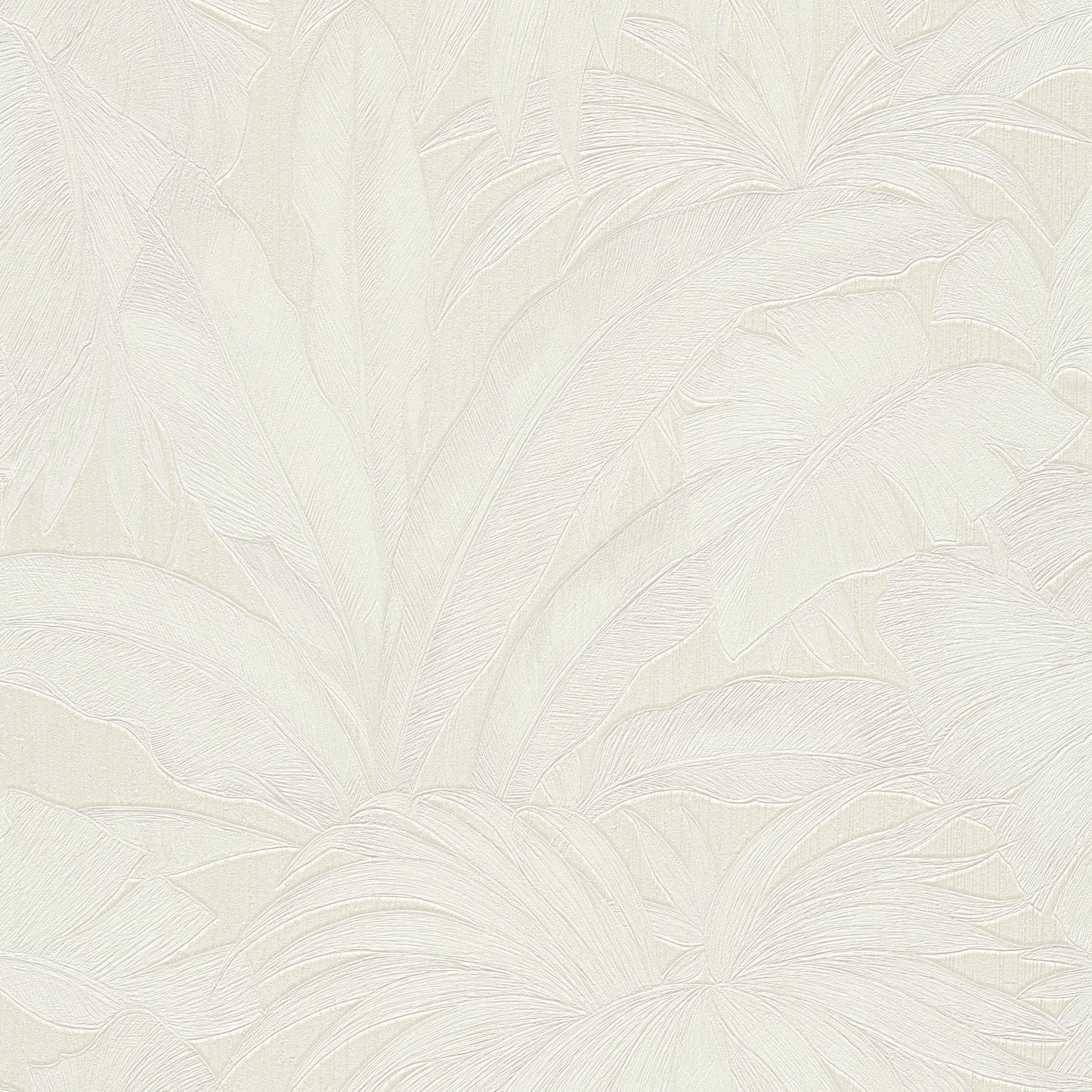 Sample - Versace Giungla Palm Leaves Wallpaper - Cream/Silver