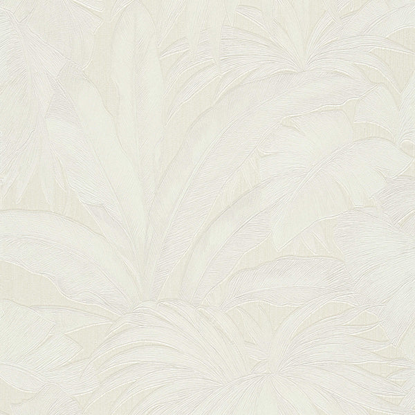 Sample - Versace Giungla Palm Leaves Wallpaper - Cream/Silver